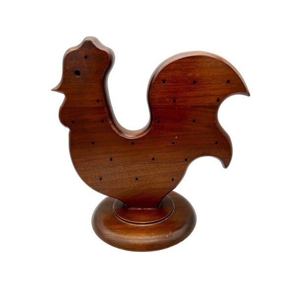 Handmade Margaret Studios Wooden Rooster Chicken Toothpick Holder Cottagecore - Picture 2 of 7